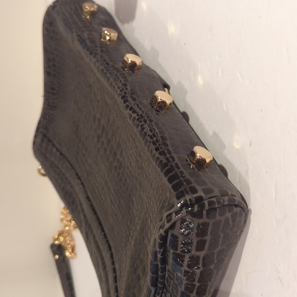 Rebecca Minkoff MAC Crocodile Embossed Black Leather Messenger Crossbody - Picture 10 of 16